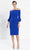 Alexander by Daymor - 1281 Fitted Bodice Straight-Across Neck Knee-Length Dress Semi Formal 12 / Navy