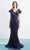 Alexander by Daymor 1456 - Ruffled Cap Sleeve Evening Gown Evening Dresses 4 / Navy