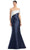 Alexander by Daymor 1966S24 - Off Shoulder Mermaid Evening Dress Evening Dresses 4 / Navy/White