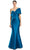 Alexander by Daymor 1977S24 - Sweetheart Pleated Top Evening Dress Evening Dresses 4 / Storm Blue