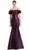 Alexander by Daymor 1991S24 - Floral Accent Off Shoulder Evening Dress Evening Dresses 16 / Plum