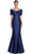 Alexander by Daymor 2053F24 - Short Sleeve Mermaid Evening Gown Prom Dresses 4 / Navy