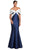 Alexander by Daymor 2053F24 - Short Sleeve Mermaid Evening Gown Prom Dresses 4 / Navy/White