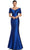 Alexander by Daymor 2053F24 - Short Sleeve Mermaid Evening Gown Prom Dresses 4 / Royal