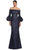 Alexander by Daymor 2054F24 - Off-Shoulder Long Sleeve Long Gown Mother of the Bride Dresses 4 / Navy