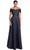 Alexander by Daymor 2055F24 - Off-Shoulder A-Line Evening Gown Mother of the Bride Dresses 4 / Navy