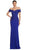 Alexander by Daymor 2057F24 - Embroidered Off Shoulder Evening Gown Prom Dresses 4 / Sapphire