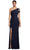 Alexander by Daymor 2058F24 -Cut-Out Detailed Asymmetrical Neck Evening Gown Prom Dresses 14 / Forest