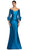 Alexander by Daymor 2060F24 - Quarter Sleeve V-Neck Evening Gown Mother Of The Bride Dresses 4 / Storm Blue