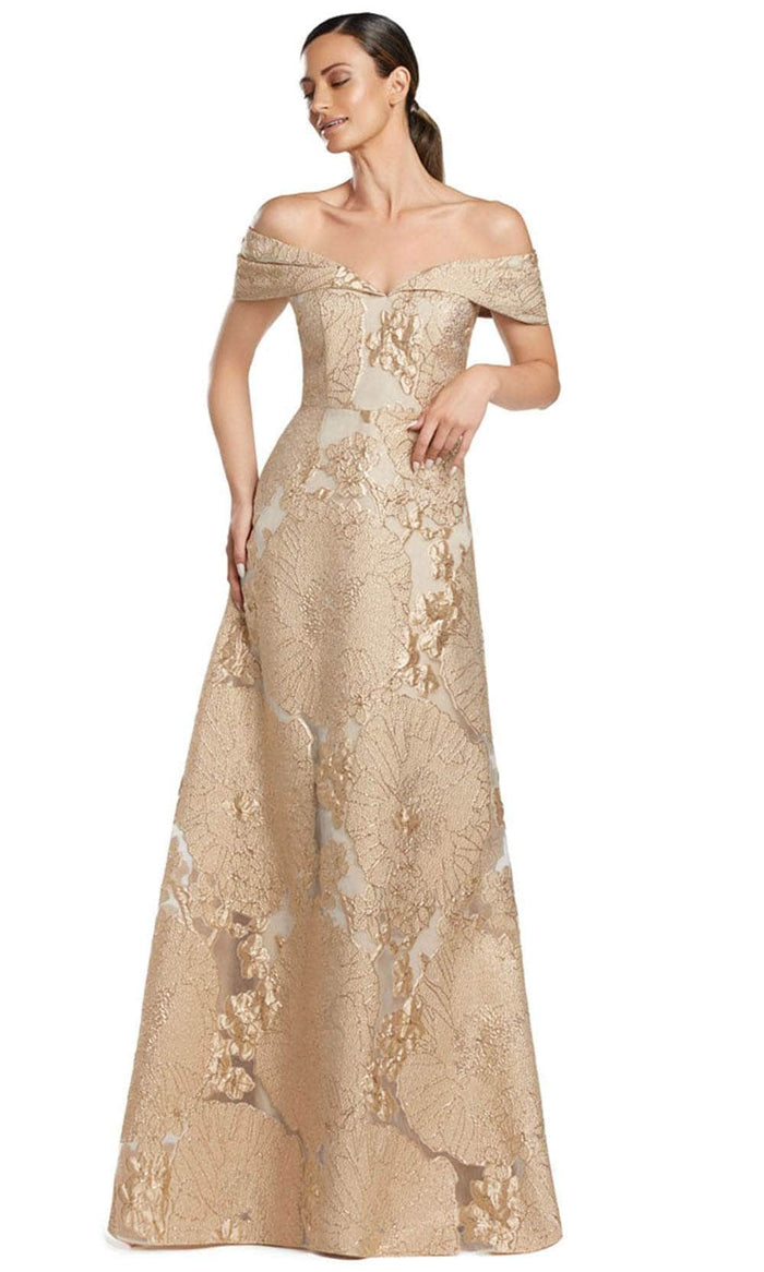 Alexander by Daymor 2063F24 - Embellished A-Line Evening Gown Mother of the Bride Dresses 4 / Gold