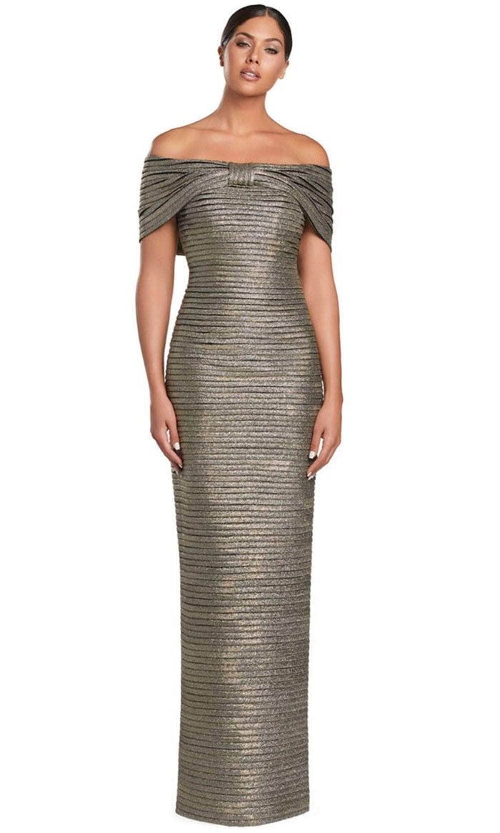 Alexander by Daymor 2066F24 - Straight Neck Column Formal Gown Mother of the Bride Dresses 12 / Bronze