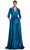 Alexander by Daymor 2067F24 - Collared V-Neck A-Line Evening Gown Evening Dresses 4 / Storm Blue