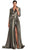 Alexander by Daymor 2067F24 - Collared V-Neck A-Line Evening Gown Evening Dresses 4 / Taupe