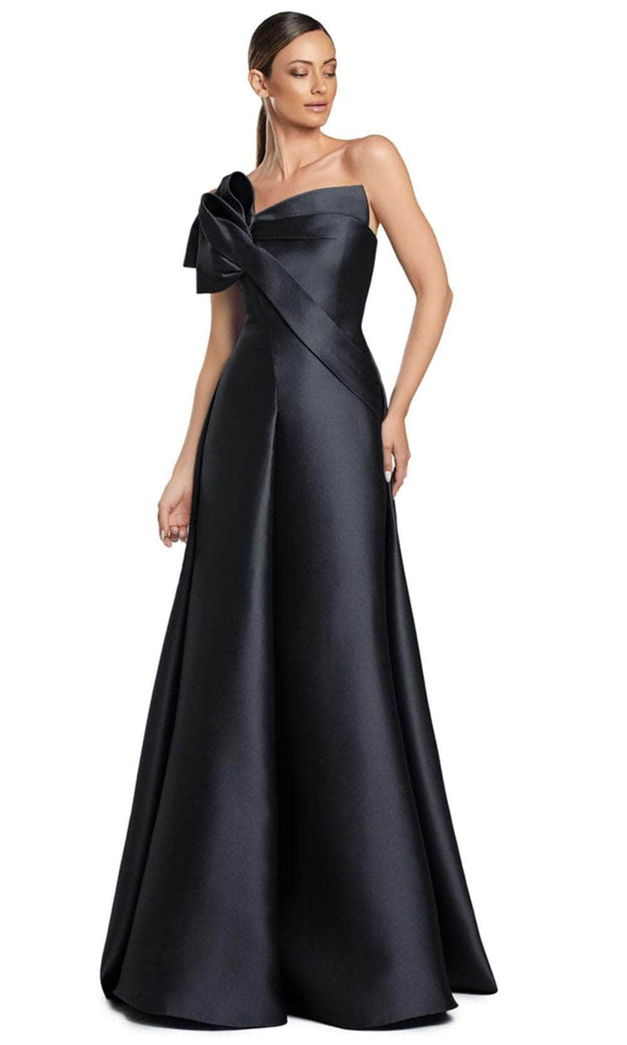 Alexander by Daymor 2068F24 - Strapless Ruffled Accent Evening Gown Formal Gowns 4 / Black