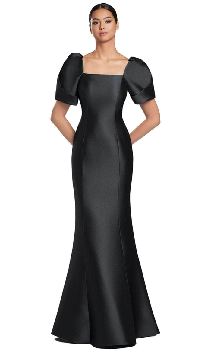 Alexander by Daymor 2069F24 - Square Neck Mermaid Evening Gown Mother of the Bride Dresses 4 / Black