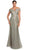 Alexander by Daymor 2076F24 - Off-Shoulder V-Neck Long Gown Mother of the Bride Dresses 4 / Gold