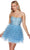 Alyce Paris 3767 - Ruffled Skirt Scoop Neck Cocktail Dress Special Occasion Dress 000 / Glacier Blue