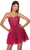 Alyce Paris 3767 - Ruffled Skirt Scoop Neck Cocktail Dress Special Occasion Dress 000 / Raspberry