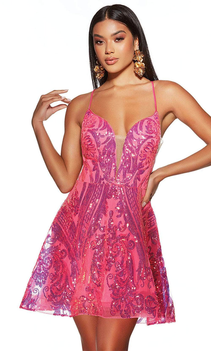 Alyce Paris 3775 - Sleeveless A-Line Cocktail Dress Cocktail Dresses 000 / Barbie Opal