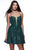 Alyce Paris 3783 - Strappy Detailed Back Sequined Cocktail Dress Cocktail Dresses 000 / Everglade