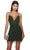 Alyce Paris 4801 - Deep V-Neck Fringed Cocktail Dress Special Occasion Dress 000 / Black-Emerald