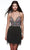 Alyce Paris 4801 - Deep V-Neck Fringed Cocktail Dress Special Occasion Dress 000 / Black-Silver-Multi