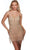 Alyce Paris 4807 - Scoop Neck Beaded Fringe Cocktail Dress Cocktail Dresses 000 / Latte