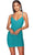 Alyce Paris 4835 - Ruched Bodice Deep V-Neck Cocktail Dress Special Occasion Dress 000 / Lapis