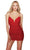 Alyce Paris 4837 - Ruched Detail Sleeveless Cocktail Dress Special Occasion Dress 000 / Red