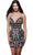 Alyce Paris 4841 - Deep V-Neck Embellished Cocktail Dress Special Occasion Dress 000 / Black-Silver-Multi