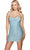 Alyce Paris 4919 - Beaded Fringe Slit Sheath Cocktail Dress Cocktail Dresses 000 / Sky Blue