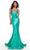 Alyce Paris 61169 - V-Neck Satin Mermaid Prom Gown Prom Dresses 4 / Gold