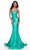 Alyce Paris 61169 - V-Neck Satin Mermaid Prom Gown Prom Dresses 4 / Gold