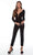 Alyce Paris 61217 - Long Sleeve Bodycon Jumpsuit Evening Dresses 12 / Black