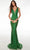 Alyce Paris 61566 - Plunging V-Neck Sheath Evening Dress Evening Dresses 000 / Envy