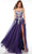 Alyce Paris 61673 - Floral Lace Appliques V-Neck Prom Gown Prom Dresses 000 / Purple-Multi