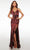 Alyce Paris 61694 - Sequined Strappy Detailed Back Evening Dress Special Occasion Dress 000 / Black-Flame