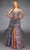 Alyce Paris 61748 - V-Neck Floral Print Evening Gown Prom Dresses