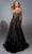 Alyce Paris 61770 - Glitter Strapless A-Line Gown Prom Dresses 000 / Black/Silver