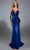 Alyce Paris 61785 - Ruched Deep V-Neck Sheath Gown Prom Dresses