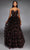 Alyce Paris 61866 - Tiered Ruffle Floral Ballgown Prom Dresses 000 / Black/Pink