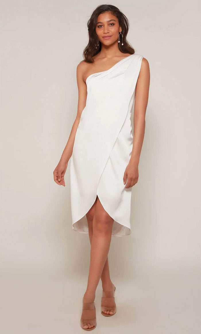 Alyce Paris 70038 - Asymmetrical One-Shoulder Cocktail Dress Cocktail Dresses 000 / Diamond White