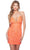 Alyce Paris 84003 - Chain Strap Sequin Cocktail Dress Special Occasion Dress 000 / Bright Orange