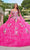 Amarra 54200 - Embroidered Floral Off-Shoulder Ballgown Quinceanera Dresses 00 / Fuchsia/Multi