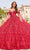 Amarra 54212 - Off-Shoulder Embellished Ballgown Quinceanera Dresses 00 / Wine