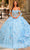 Amarra 54233 - Corset Bodice Semi-Sweetheart Ballgown Quinceanera Dresses 00 / Light Blue