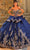 Amarra 54235 - Embroidered Off-Shoulder Overlay Ballgown Quinceanera Dresses 00 / Navy