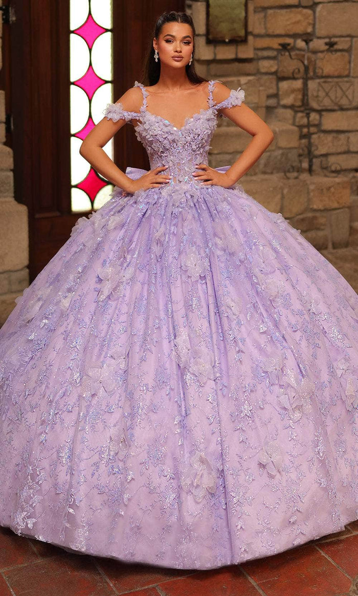 Amarra 54243 - Sweetheart Neck 3D Floral Applique Ballgown Quinceanera Dresses 00 / Lilac