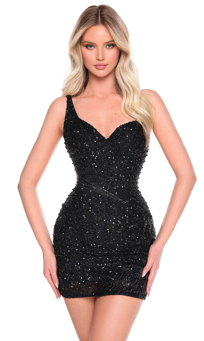 Amarra 88008 - Sequin Sweetheart Cocktail Dress Special Occasion Dress 000 / Black