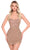 Amarra 88010 - Fringe Sweetheart Cocktail Dress Special Occasion Dress 000 / Dark Nude/Gold